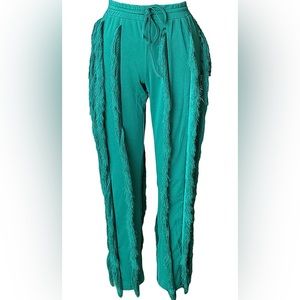 Green Fringe / Tassel Pants.